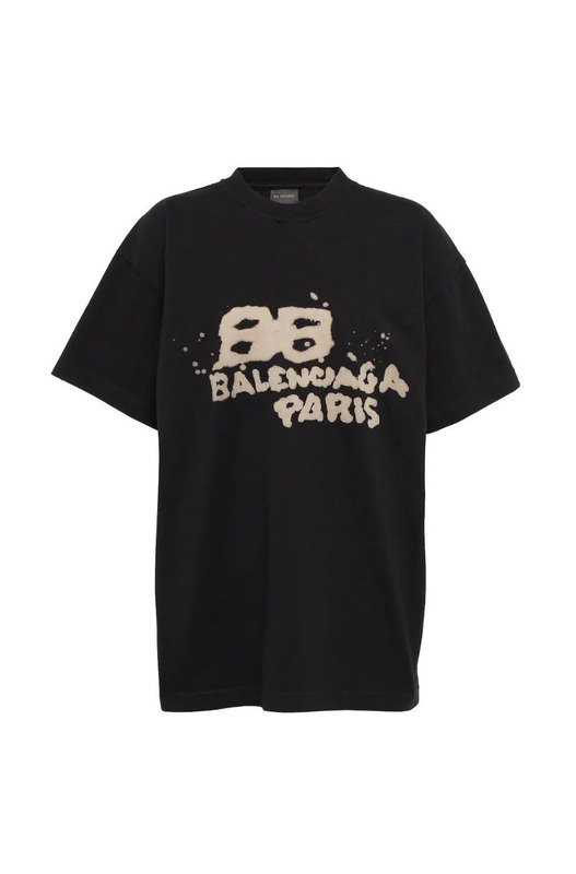 Черная футболка BB Paris Balenciaga, фото