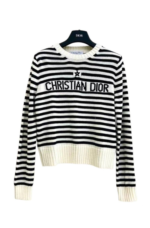 Вязаный женский свитер в полоску Dior, фото