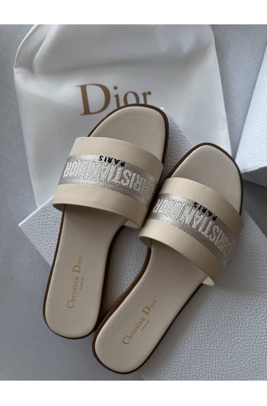 Шлепанцы Dway Slippers White/Beige Dior, фото