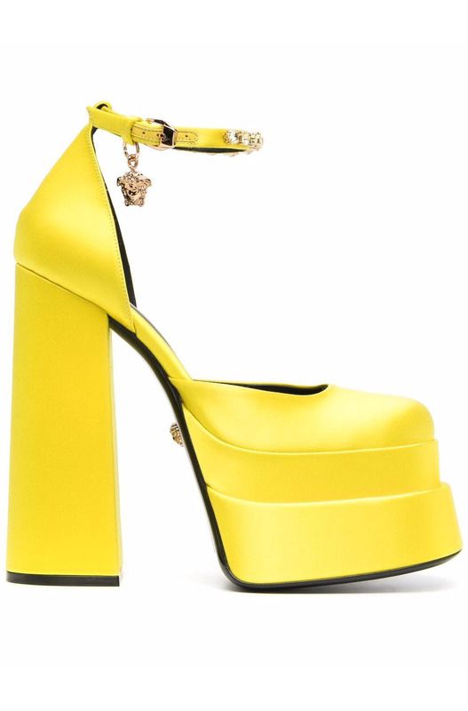 Туфли Medusa Aevitas на платформе желтые Versace, фото