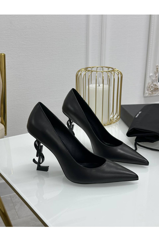 Туфли Opyum Heels на фактурном каблуке  Saint Laurent, фото