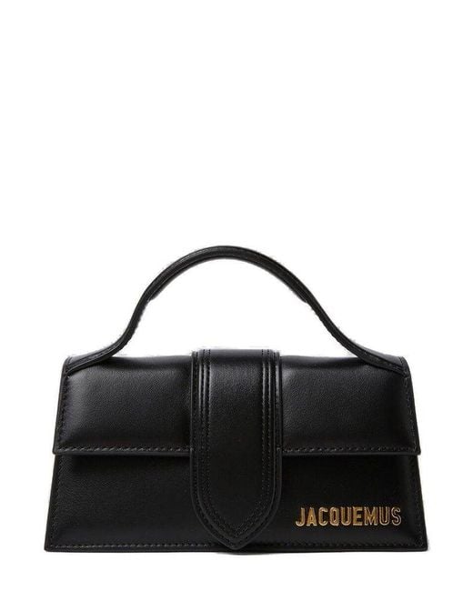 Женская черная кожаная сумка Le Bambino с ручкой сверху Jacquemus, фото