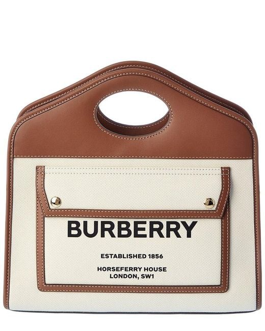 Женская коричневая маленькая сумка-тоут  Burberry, фото